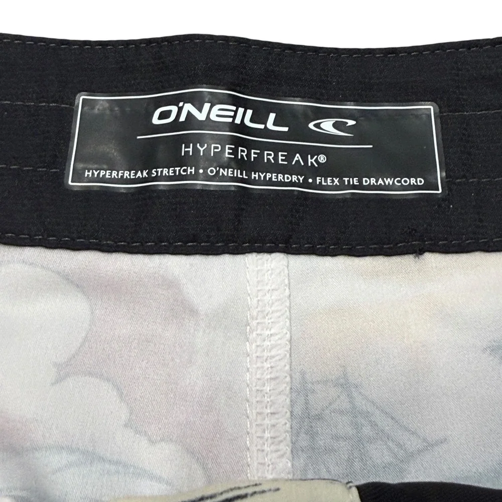 O'Neill Hyperfreak Board Shorts Mens 30 Cream Monkey Surf Tropical Stretch 18.5